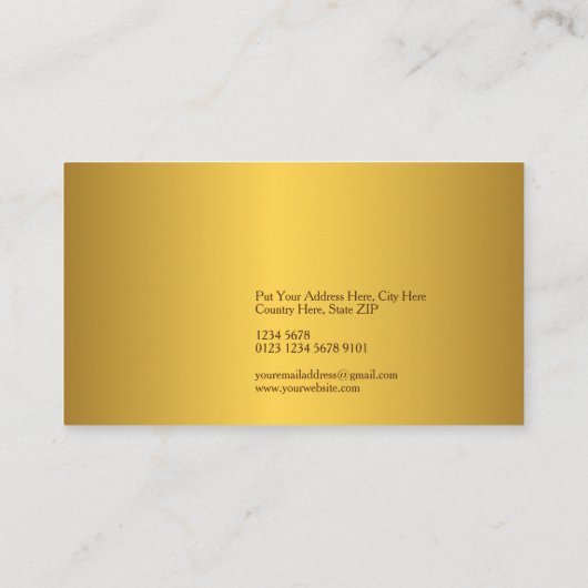 Carte De Visite Symbole en or Dollar | Gros | Noir (Dos)