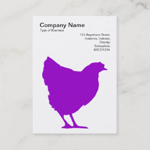 Carte De Visite Symbole en pourpre - Noir sur Blanc