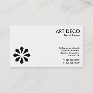 Carte De Visite Symbole Fleur Art Déco - Blanc et Noir