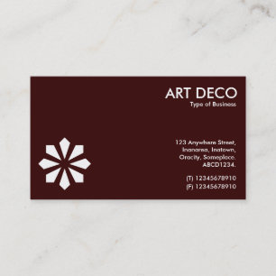 Carte De Visite Symbole Fleur Art Déco - Brown foncé 330000