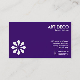 Carte De Visite Symbole Fleur Art Déco - Violet Profond 330066