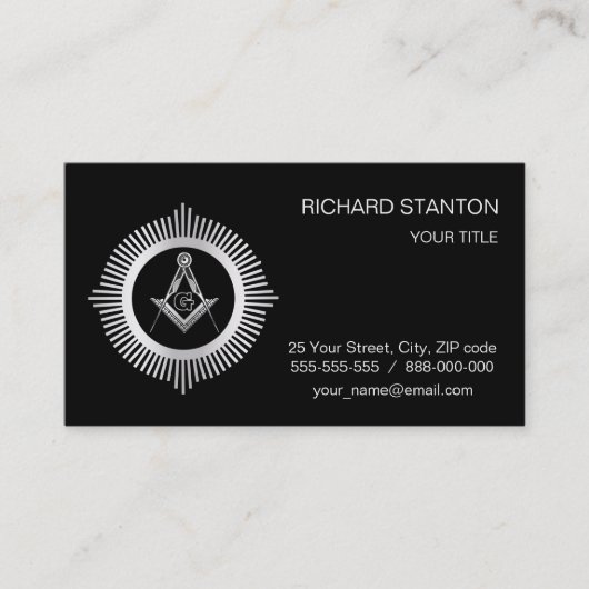 Carte De Visite Symbole franc-maçonnerie (Devant)