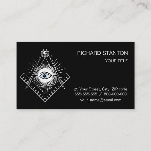 Carte De Visite Symbole franc-maçonnerie (Devant)