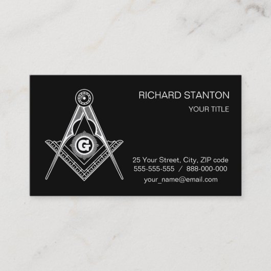 Carte De Visite Symbole franc-maçonnerie (Devant)
