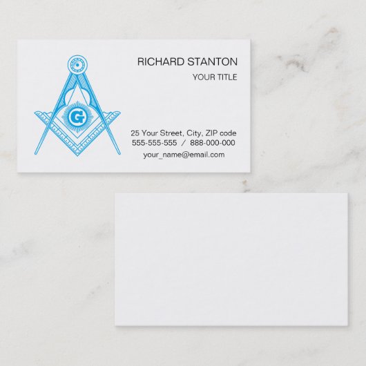 Carte De Visite Symbole franc-maçonnerie (Devant / Derrière)