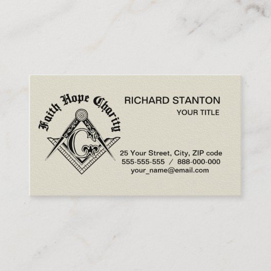 Carte De Visite Symbole franc-maçonnerie (Devant)