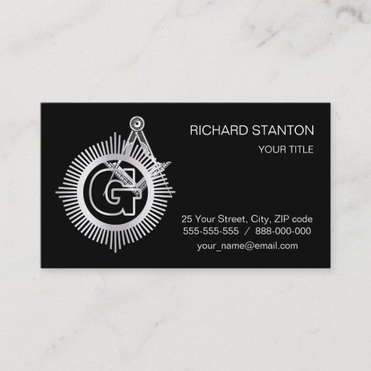 Carte De Visite Symbole franc-maçonnerie (Devant)