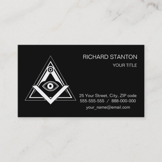 Carte De Visite Symbole franc-maçonnerie (Devant)
