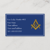 Carte De Visite Symbole franc-maçonnerie bleu maçonnique (Devant)