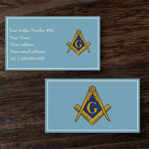 Carte De Visite Symbole franc-maçonnerie bleu maçonnique