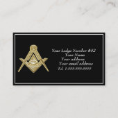 Carte De Visite Symbole franc-maçonnerie noir maçonnique (Devant)