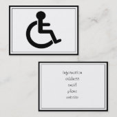 Carte De Visite Symbole Handicap (Devant / Derrière)