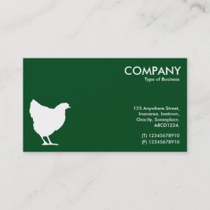 Carte De Visite Symbole Hen - Blanc sur Vert foncé 02481c