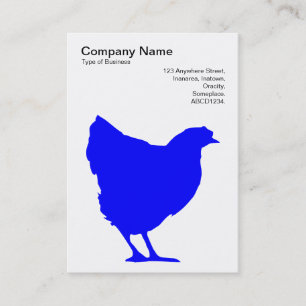 Carte De Visite Symbole Hen Bleu - Noir sur Blanc