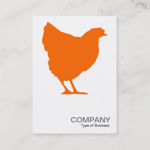 Carte De Visite Symbole Hen orange 02 - Blanc