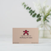 Carte De Visite Symbole homme de Petroglyph - Logo rouge (Debout devant)