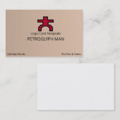 Carte De Visite Symbole homme de Petroglyph - Logo rouge (Devant / Derrière)