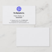 Carte De Visite Symbole incliné d'impression typographique de (Devant / Derrière)