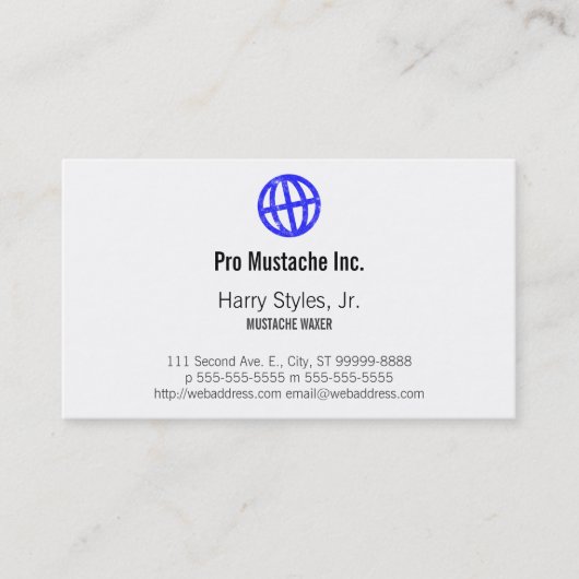 Carte De Visite Symbole incliné d'impression typographique de (Devant)