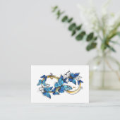 Carte De Visite Symbole infini de papillons Morpho bleus (Debout devant)