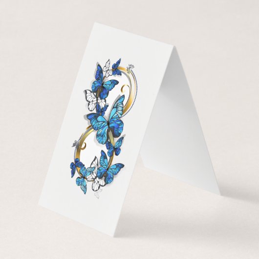Carte De Visite Symbole infini de papillons Morpho bleus (Devant)