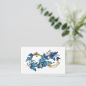 Carte De Visite Symbole infini de papillons Morpho bleus (Debout devant)
