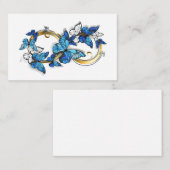 Carte De Visite Symbole infini de papillons Morpho bleus (Devant / Derrière)