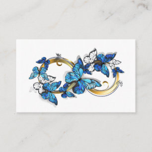 Carte De Visite Symbole infini de papillons Morpho bleus