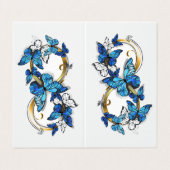Carte De Visite Symbole infini de papillons Morpho bleus (Extérieur déplié)
