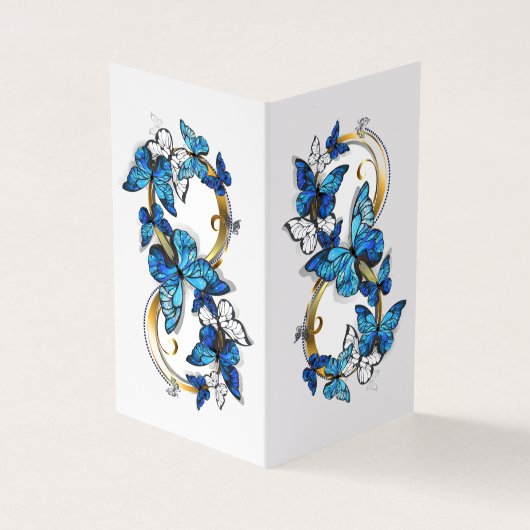 Carte De Visite Symbole infini de papillons Morpho bleus (Extérieur)