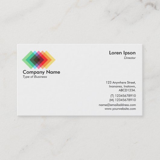 Carte De Visite Symbole/logo Couleur superposition (Devant)