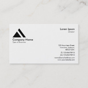 Carte De Visite Symbole/logo du triangle - Blanc
