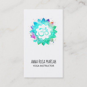 Carte De Visite *~* Symbole Lotus Mandala Om Aum