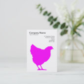 Carte De Visite Symbole Magenta Hen - Noir sur Blanc (Debout devant)