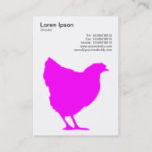 Carte De Visite Symbole Magenta Hen - Noir sur Blanc (Dos)