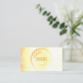 Carte De Visite Symbole Mandala géométrique orange clair Reiki Yog (Debout devant)
