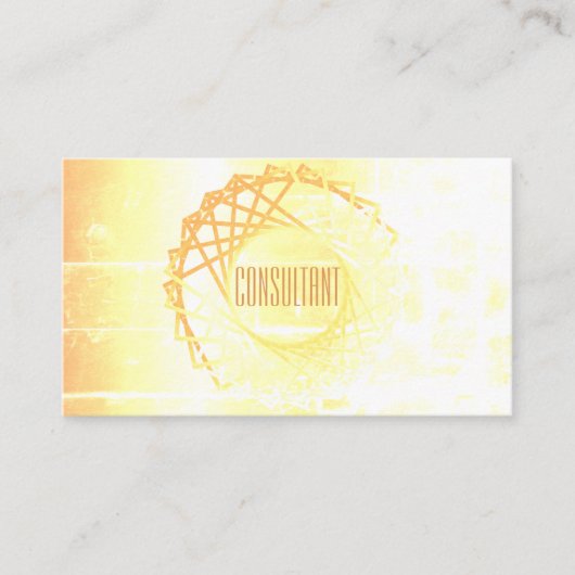 Carte De Visite Symbole Mandala géométrique orange clair Reiki Yog (Devant)
