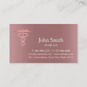 Carte De Visite Symbole Médicale de caducée (Dos)