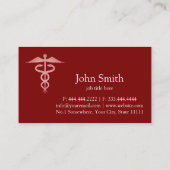 Carte De Visite SYMBOLE Médicale DE CADURÉE (Dos)