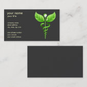 Carte De Visite Symbole Médicale de la médecine alternative Green (Devant / Derrière)