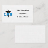 Carte De Visite Symbole Médicale des infirmières LPN (Devant / Derrière)