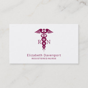 Carte De Visite Symbole Médicale rouge Caduceus Nurse