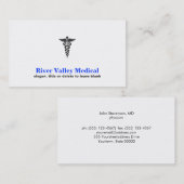 Carte De Visite Symbole Médicale Santé et urgences (Devant / Derrière)