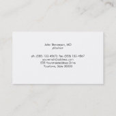 Carte De Visite Symbole Médicale Santé et urgences (Dos)