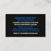 Carte De Visite Symbole Microphone, Podcaster, Podcast (Dos)