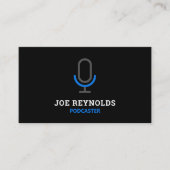 Carte De Visite Symbole Microphone, Podcaster, Podcast (Devant)