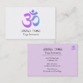 Carte De Visite Symbole moderne élégant de l'OM Aum d'instructeur (Devant / Derrière)