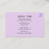Carte De Visite Symbole moderne élégant de l'OM Aum d'instructeur (Dos)