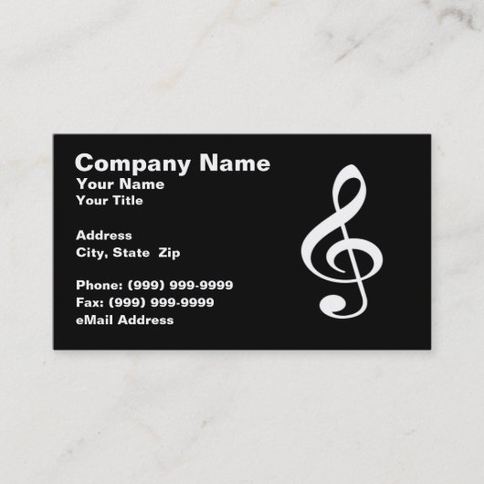 Carte De Visite Symbole musical de clef (Devant)