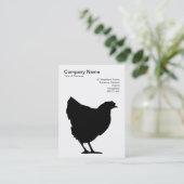 Carte De Visite Symbole noir Hen - Noir sur Blanc (Debout devant)